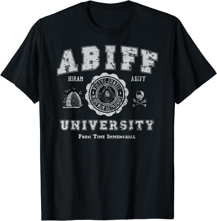 Mens Abiff University, Masonic Tee Shirt T-Shirt (1)