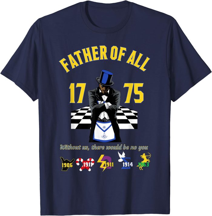 Mens Brother Freemason 1775 Father Of All Masonic Father's Day T-Shirt (1)