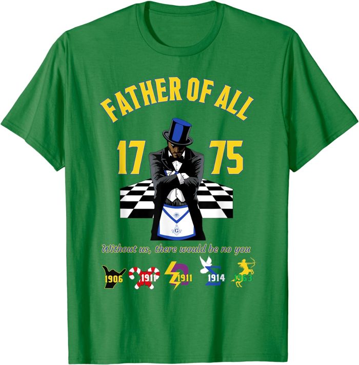 Mens Brother Freemason 1775 Father Of All Masonic Father's Day T-Shirt (2)