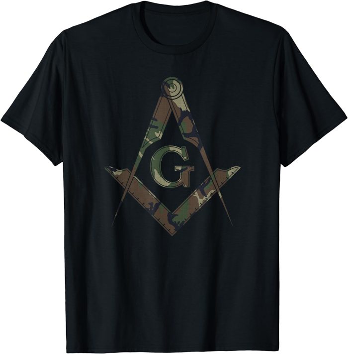 Mens Masonic Camo Square and Compass - Freemason T-Shirt T-Shirt (1)