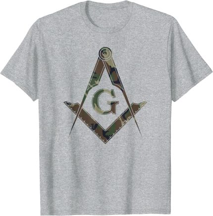 Mens Masonic Camo Square and Compass - Freemason T-Shirt T-Shirt (2)