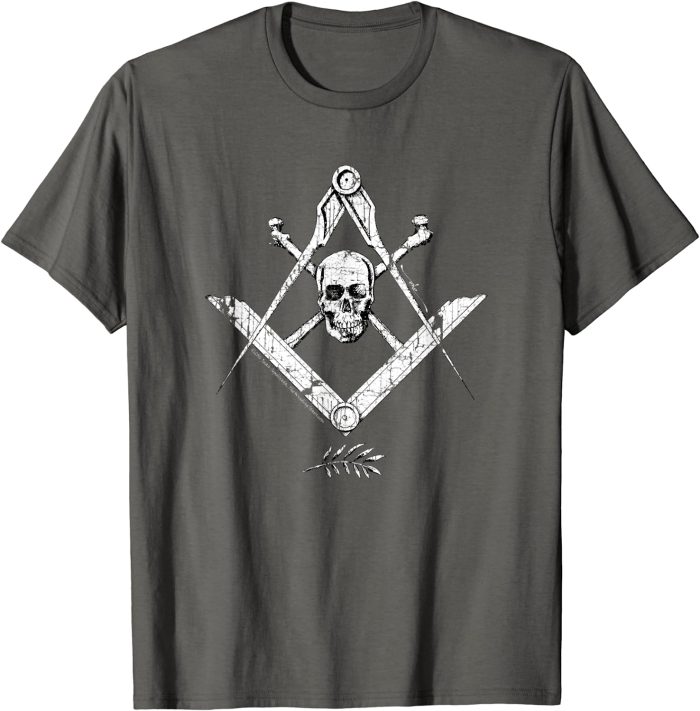 Mens Memento Mori Freemason Shirt Skull and Bones Masonic T-Shirt (2)