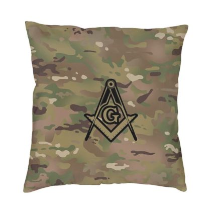 Military Square Compass Cushion Cover 45x45cm Masonic Freemason Soft Cute Pillow C (1)