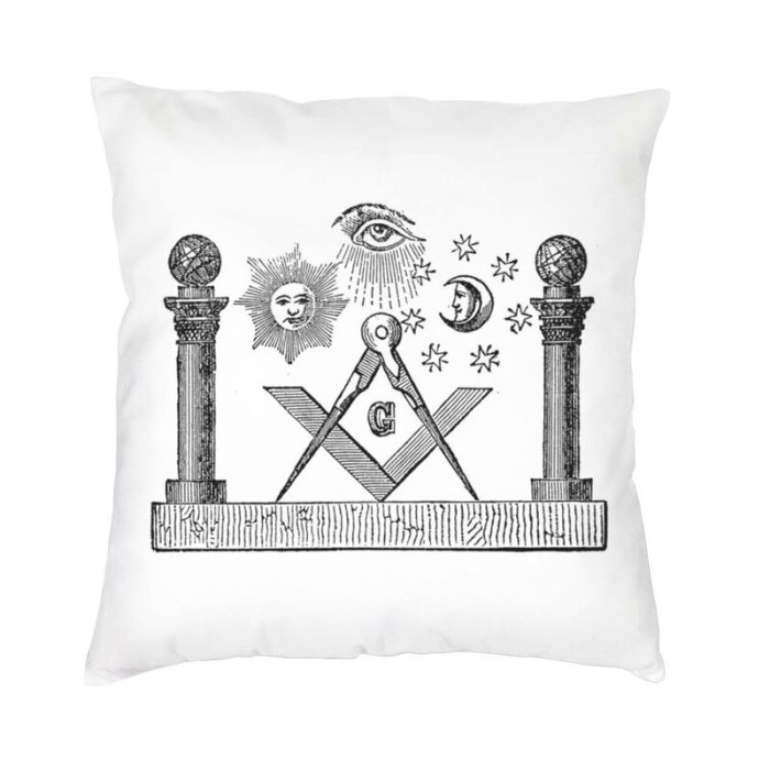 Nordic Style Freemasonry Masonic Throw Pillow Case Home Decorative Custom Mas (1)