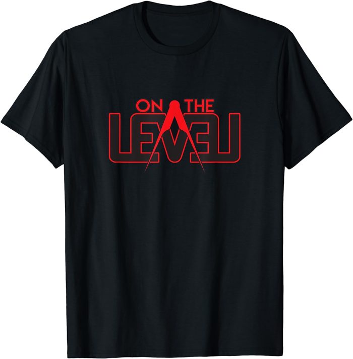 On The Level Black and Red Masonic Logo T-Shirt (1)