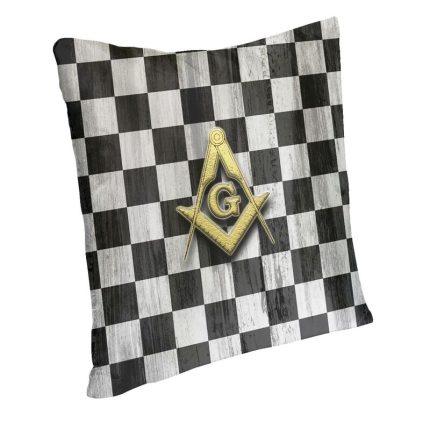 Square Compass And Checkers Pillow Covers Decoration Modern Masonic Freemason Cush