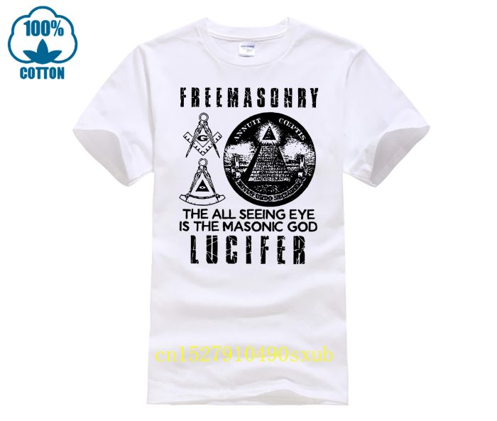 man t shirt Freemasonry The All Seeing Eye Is The Masonic God Lucifer Shirt woman tee (1)