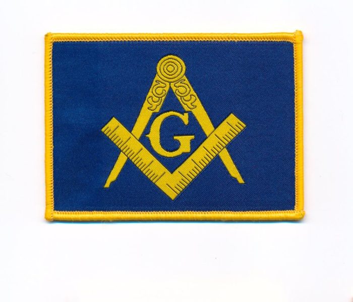 50 x 40 mm Masonic Square and Compass Masonic Iron-on Patch 0849 A