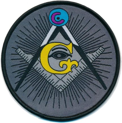 90 mm Masonic Mason Square and Compass Masonic Iron-on Patch 0805 x