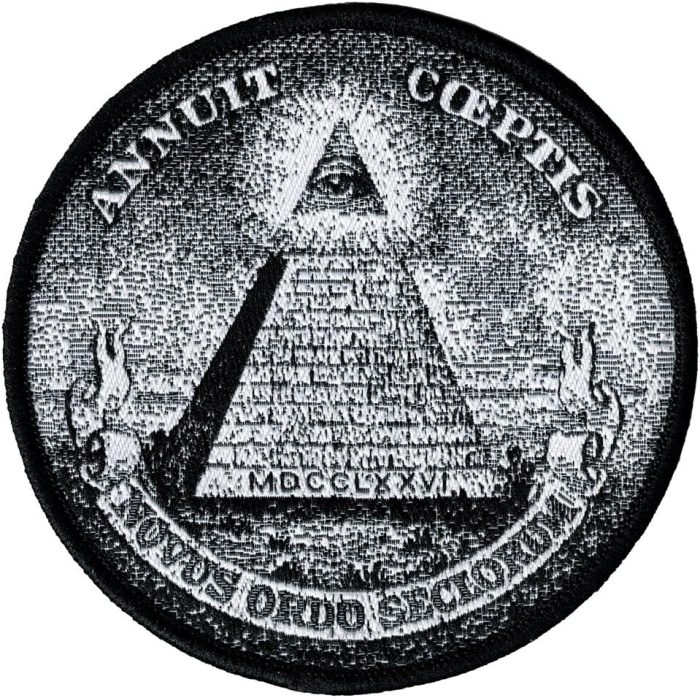 Annuit Coeptis Embroidered Patch Illuminati Great Seal Iron-On Masonic Pyramid