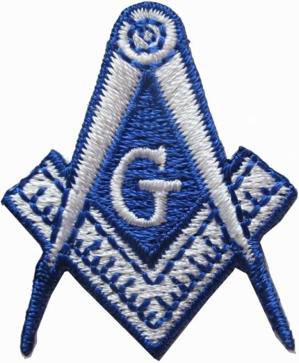 ETDesign #E05091A Masonic Biker Patch Embroidered Iron ON Mason Freemason Square