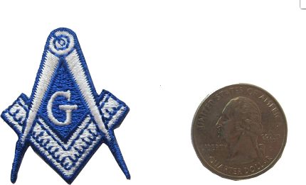 ETDesign #E05091A Masonic Biker Patch Embroidered Iron ON Mason Freemason Square C (1)