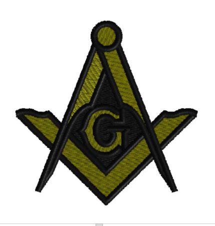 Embroidery Patch - MASONIC LOGO PATCH embroidered iron-on FREEMASON SQUARE COMPASS MASON EMBLE