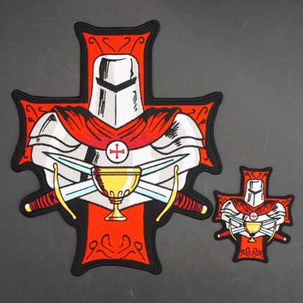 KNIGHTS TEMPLAR COMMANDERY PATCH - HANDMADE HOLY GRAIL CHRISTIAN CRUSADER EMBROIDERED (