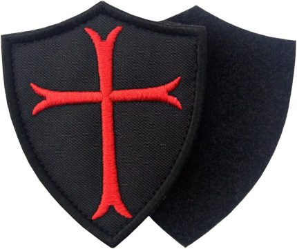 Knights Templar Cross Shield Military Morale Embroidered Fastener Hook & Loop P (1)