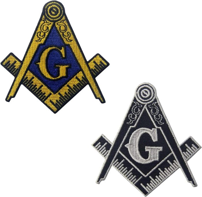 LIDEV 2Pcs Masonic Logo Emblem Embroidered