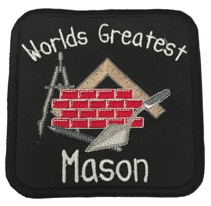 Large Masonic World Greatest Mason Embroidered Sew Iron On Patch Badge (A)