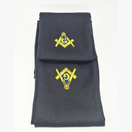 MASTER MASON BLUE LODGE SCARF - BLACK EMBROIDERY CASHMERE (2)