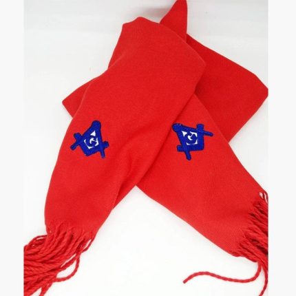 MASTER MASON BLUE LODGE SCARF - RED EMBROIDERY CASHMERE (1)