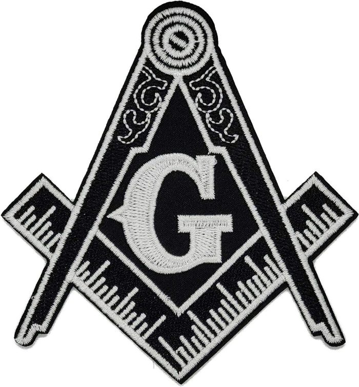 Masonic 4 Large Black White Logo Embroidered Patch Iron-on Freemason Square Co (1)