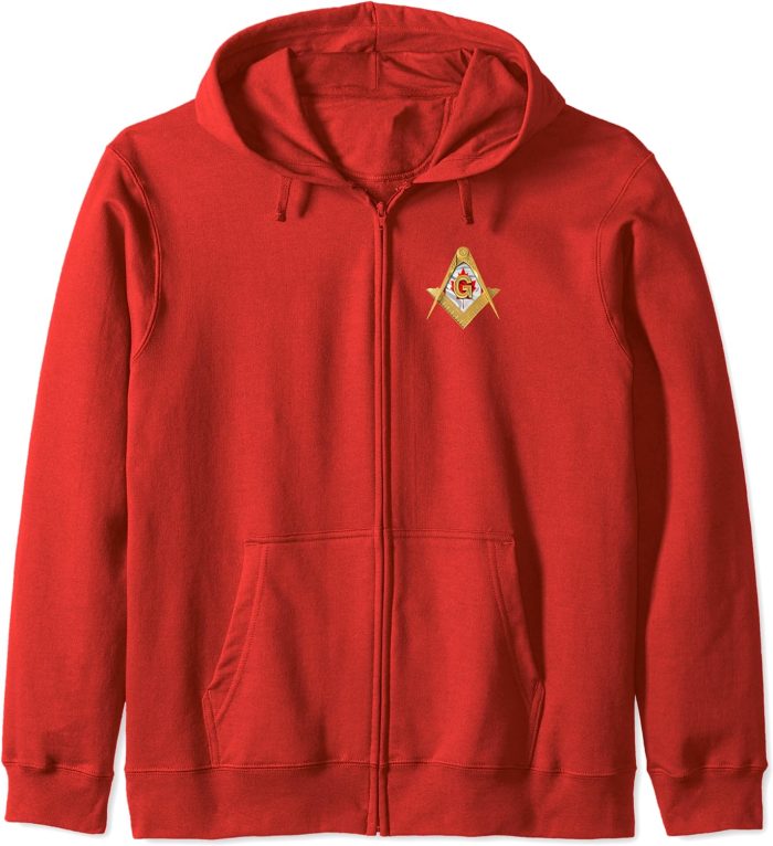 Masonic Canadian Flag Square & Compass Freemason Zip Hoodie (3)