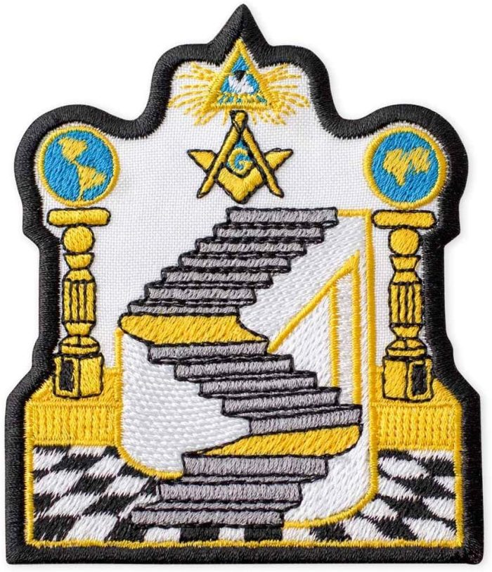 Masonic Emblem Embroidered Patch Iron On (3.2 × 3 (1)