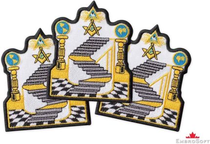 Masonic Emblem Embroidered Patch Iron On (3.2 × 3 (2)