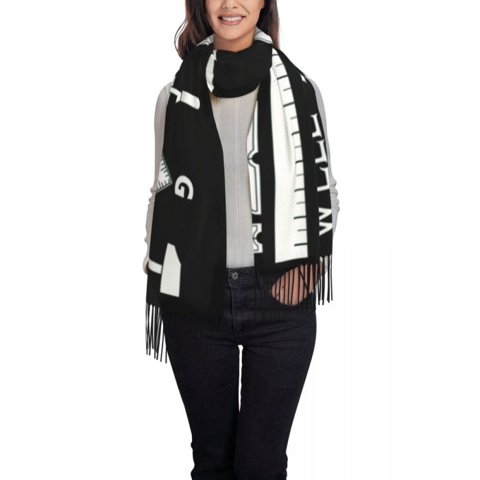 Masonic Freemason Scarf Wrap for Women Long Winter Fall Warm Tassel Shawl Unisex Mason Scarve