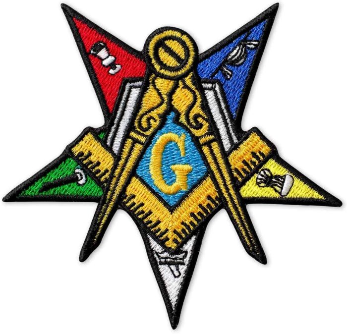 Masonic Order of The Eastern Star Embroidered Patch Iron On (3.7 × 3 (1)