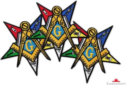 Masonic Order of The Eastern Star Embroidered Patch Iron On (3.7 × 3 (2)