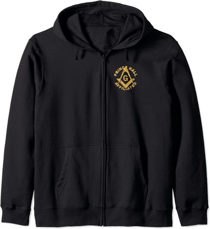 Masonic PHA Prince Hall Affiliated Square Compass Freemason Zip Hoodie (1)