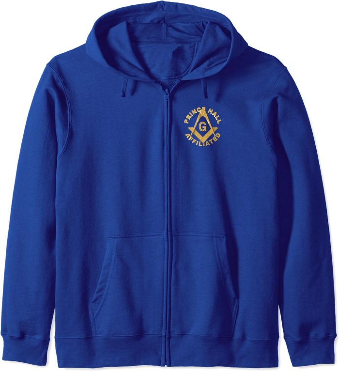 Masonic PHA Prince Hall Affiliated Square Compass Freemason Zip Hoodie (3)