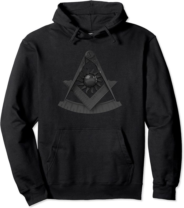 Masonic Past Master Emblem Stealth Freemason Pullover Hoodie (1)