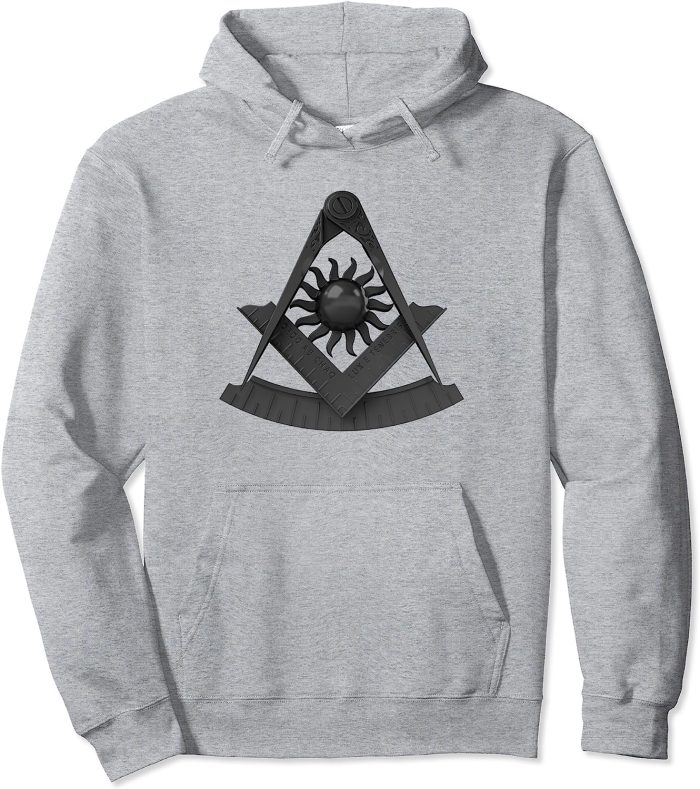 Masonic Past Master Emblem Stealth Freemason Pullover Hoodie (2)