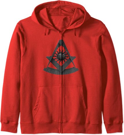 Masonic Past Master Emblem Stealth Freemason Zip Hoodie (2)