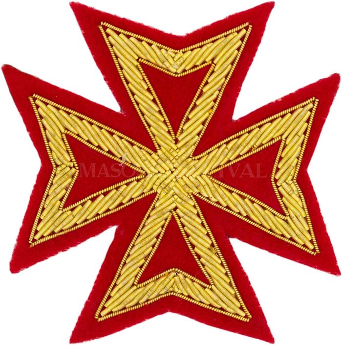 Masonic Revival Malta Cross Embroidery Patch