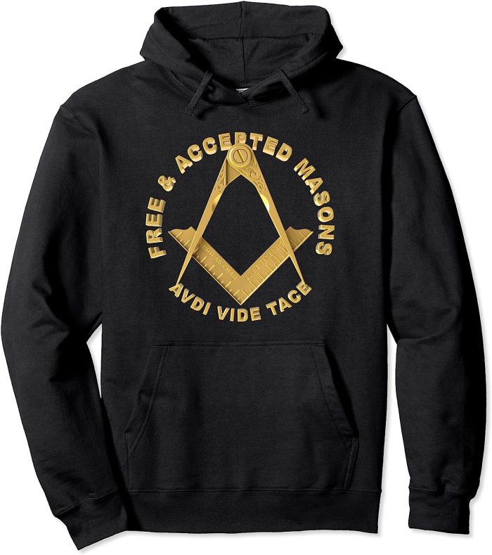 Masonic Square & Compass Avdi Vide Tace Freemason Pullover Hoodie (1)