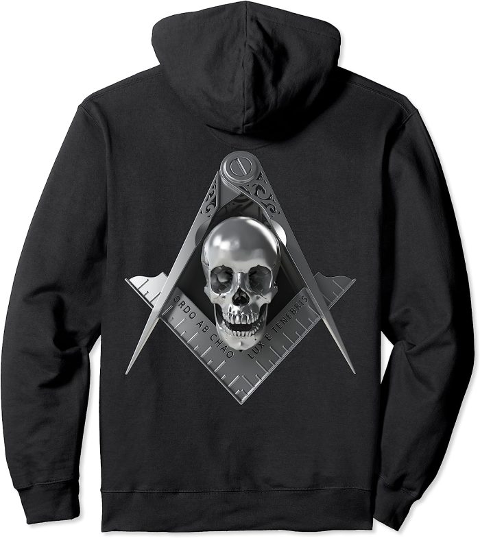 Masonic Square Compass Skull Freemason Pullover Hoodie (1)