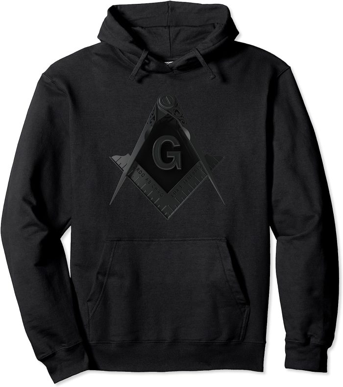 Masonic Square & Compass Stealth Modern Freemason Pullover Hoodie (1)