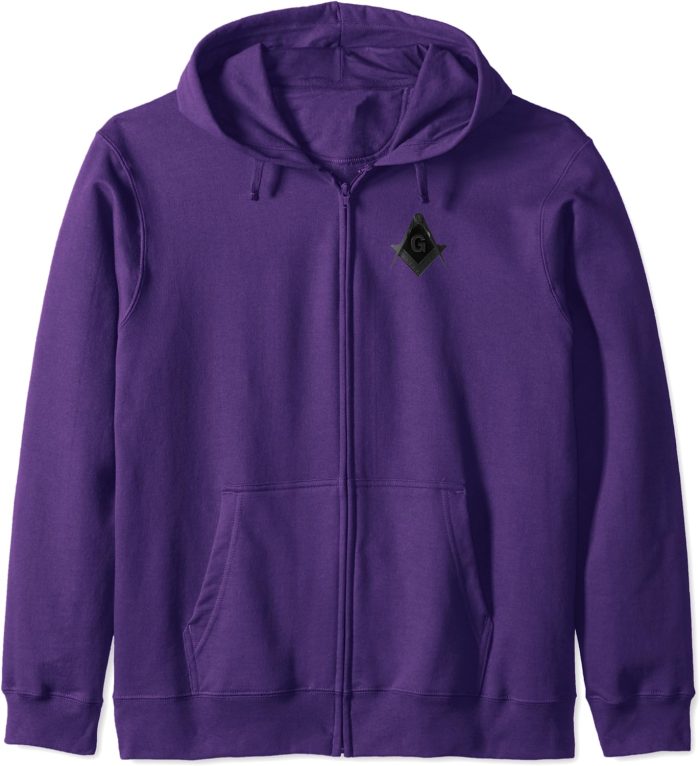 Masonic Square & Compass Stealth Modern Freemason Zip Hoodie (1)