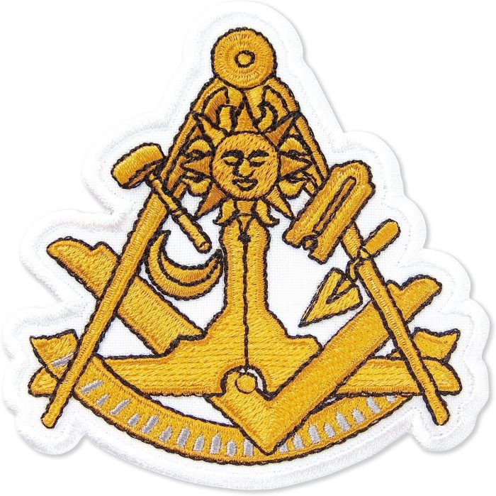 Masonic Symbols Embroidered Patch Iron On (3.5 × 3 (1)