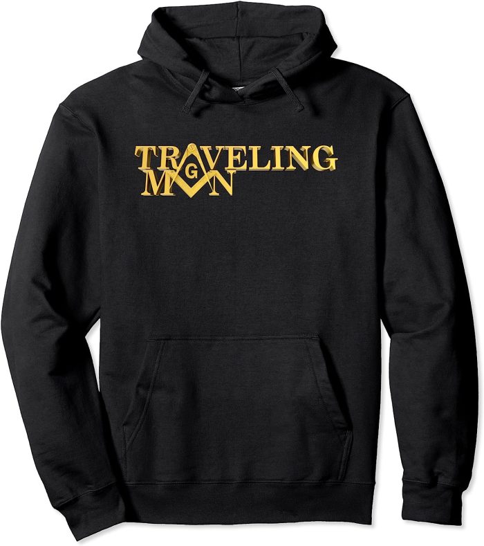 Masonic Traveling Man Square & Compass Freemason Pullover Hoodie (1)