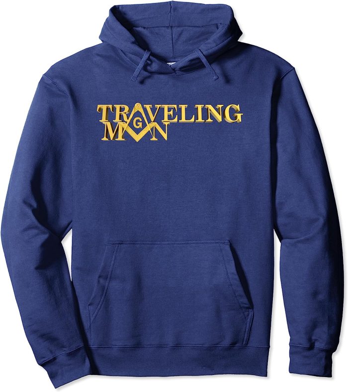 Masonic Traveling Man Square & Compass Freemason Pullover Hoodie (2)