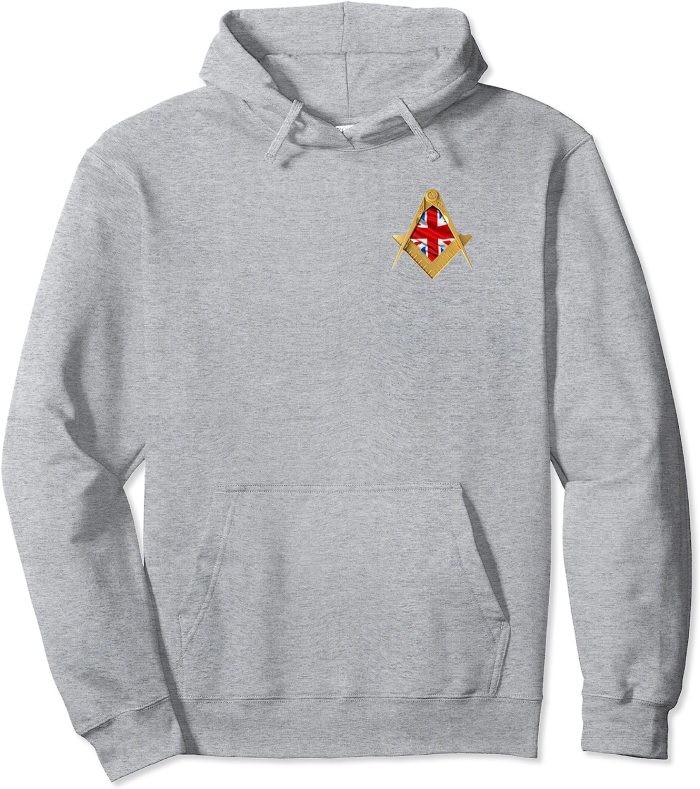 Masonic UK British Flag Square & Compass Freemason Pullover Hoodie (2)