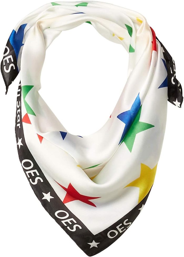 Small White OES Eastern Star Neck Scarf (2)