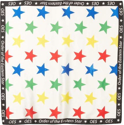 Small White OES Eastern Star Neck Scarf (3)