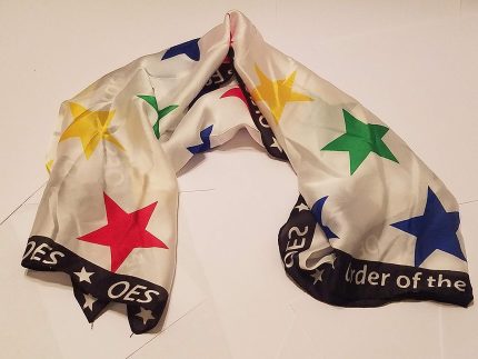 Small White OES Eastern Star Neck Scarf (4)