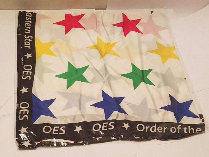 Small White OES Eastern Star Neck Scarf (5)