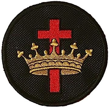 Smartbadge® Masonic Knights Templar Cross And Crown Embroidered Sew or Iron on Patch (A)