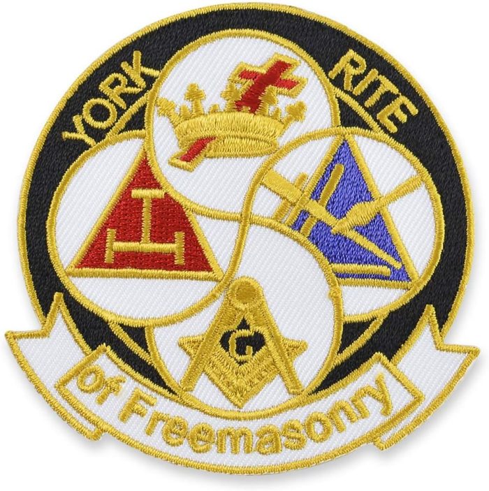 York Rite of Freemasonry Round Embroidered Masonic Patch - [Multicolored][3'' Diameter]